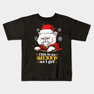 This Is As Merry as I Get Santa Cat Kids T-Shirt